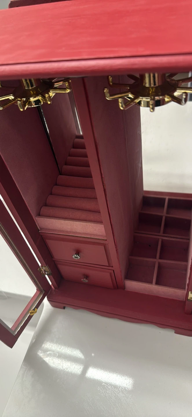Red Jewellery Box with Mirror