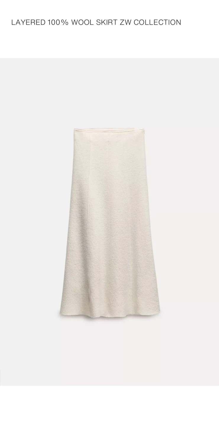ZARA 100% Wool Skirt