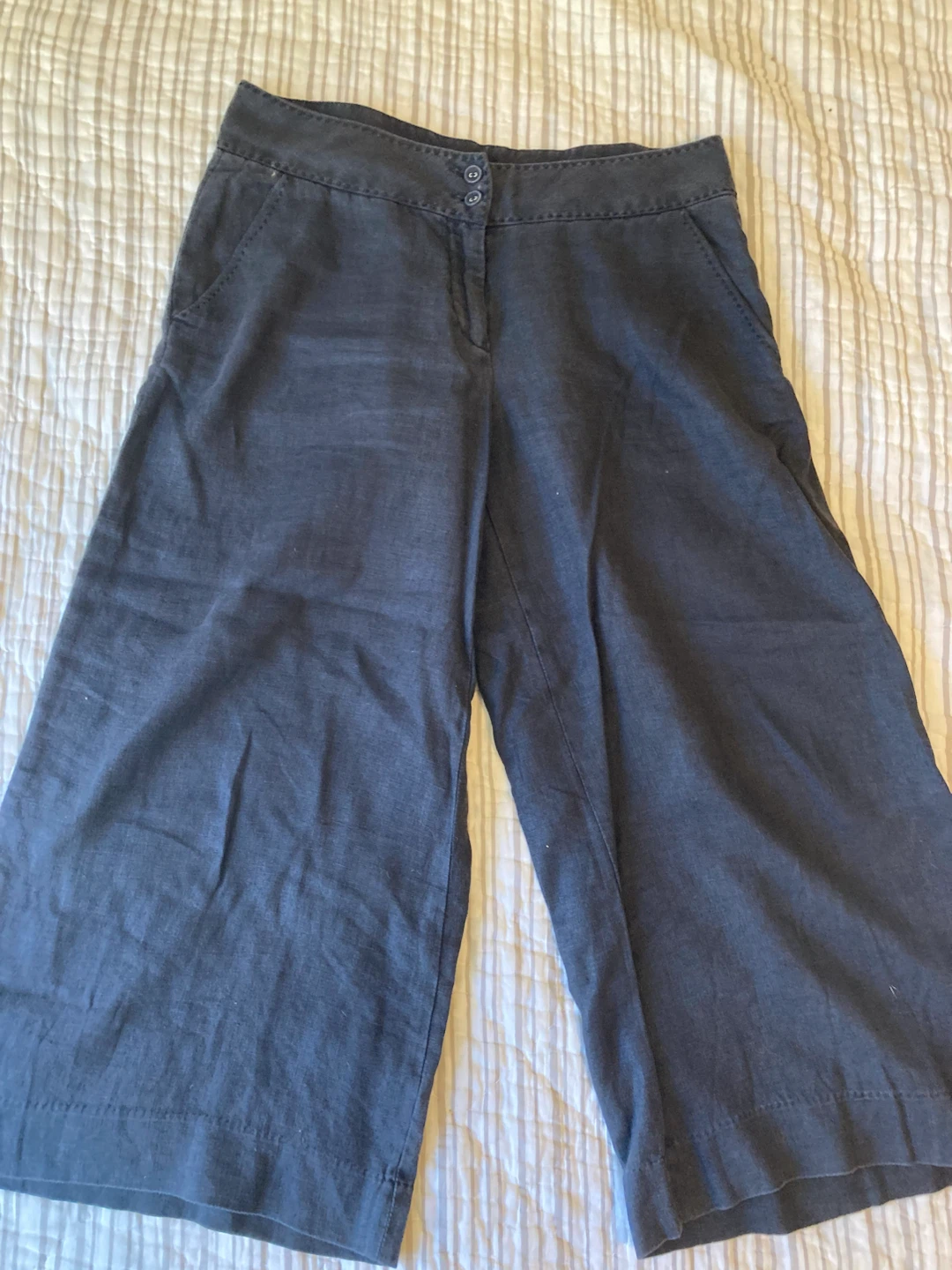 Black Linen Culottes Size 10