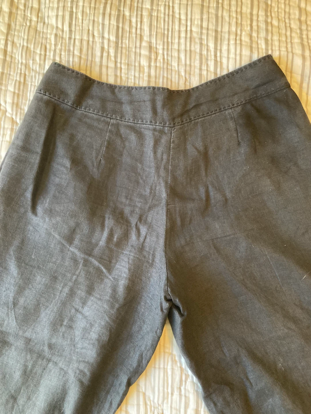 Black Linen Culottes Size 10 - photo 5