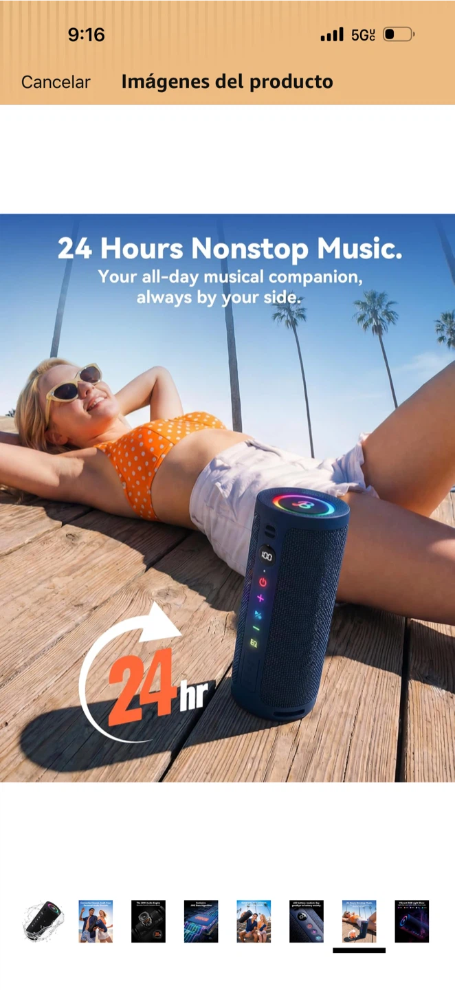 Portable Bluetooth Speaker with RGB Lighting - photo 2