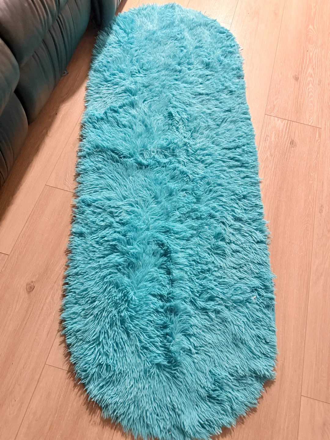 Shaggy Faux Fur Rug - Teal