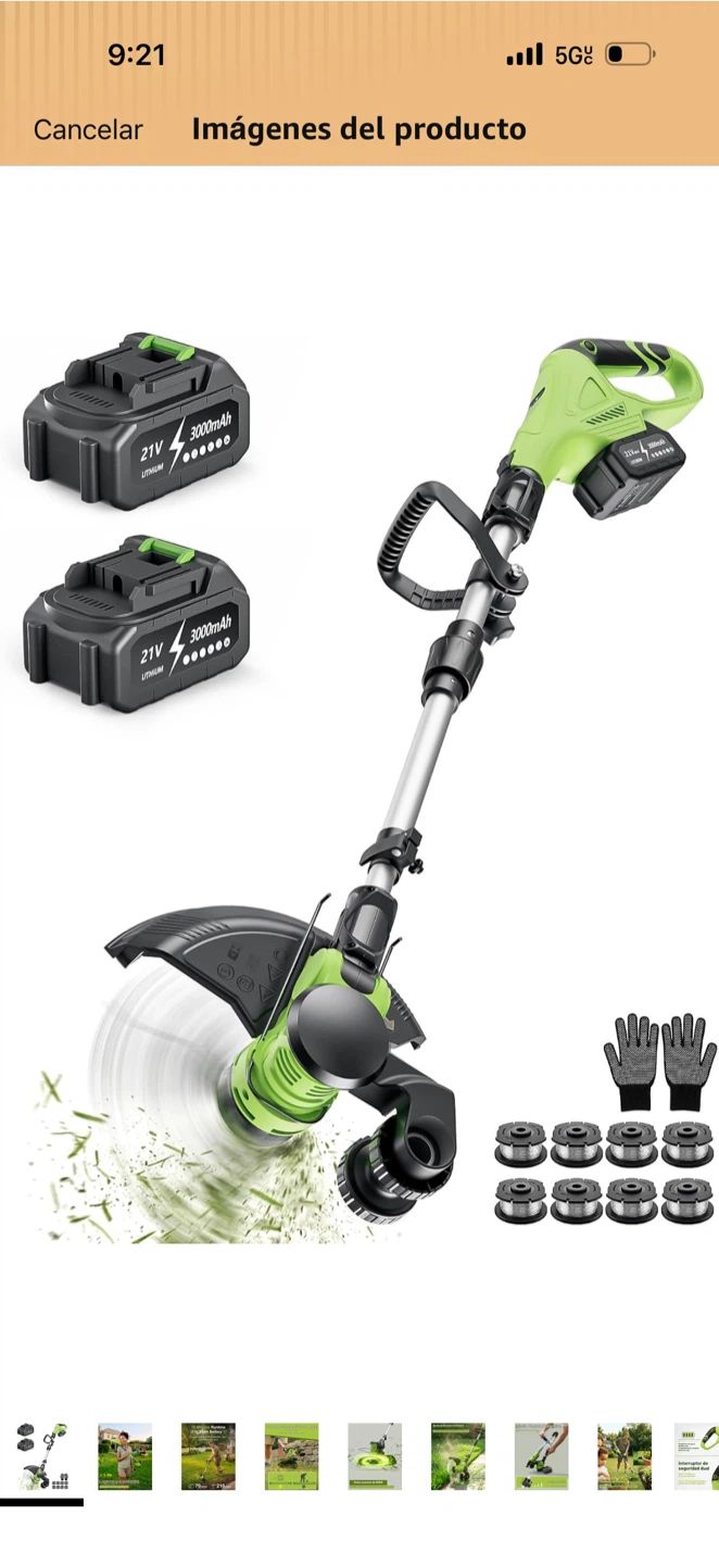 Cordless Electric Weed Eater with Two 21V Batteries