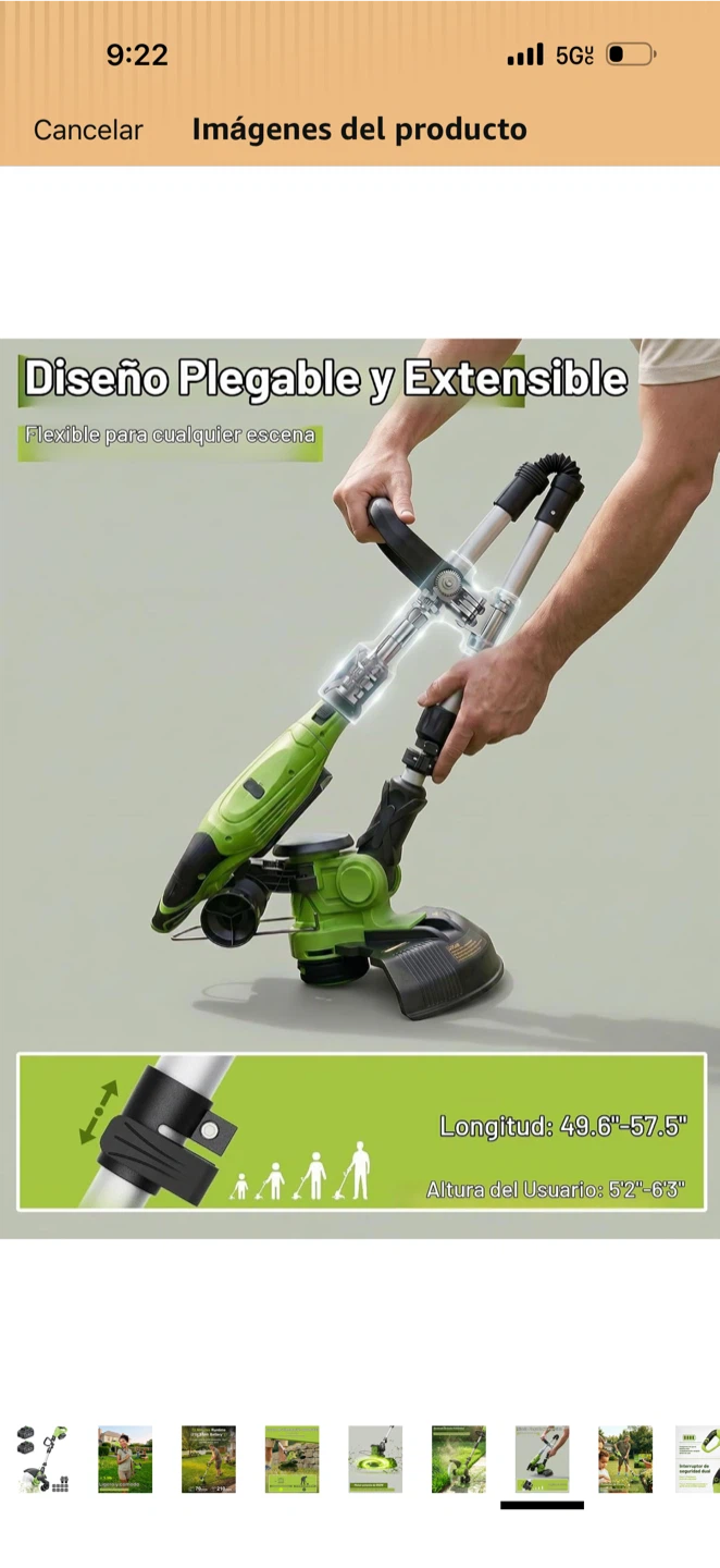 Cordless Electric Weed Eater with Two 21V Batteries - photo 4