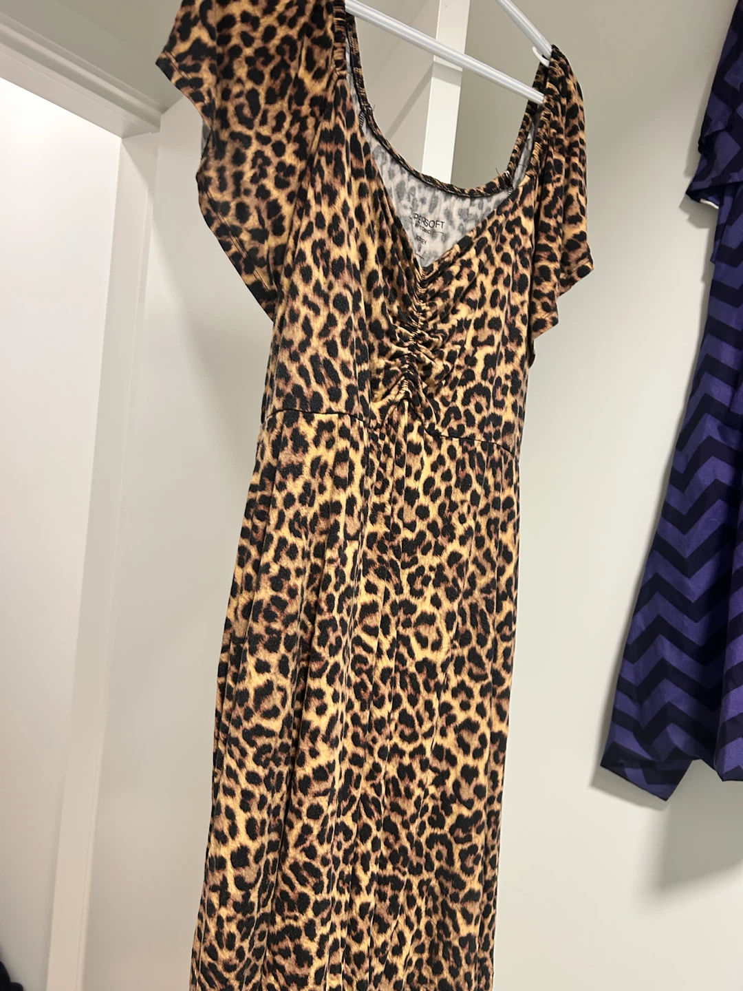 Leopard Print Off-the-Shoulder Dress