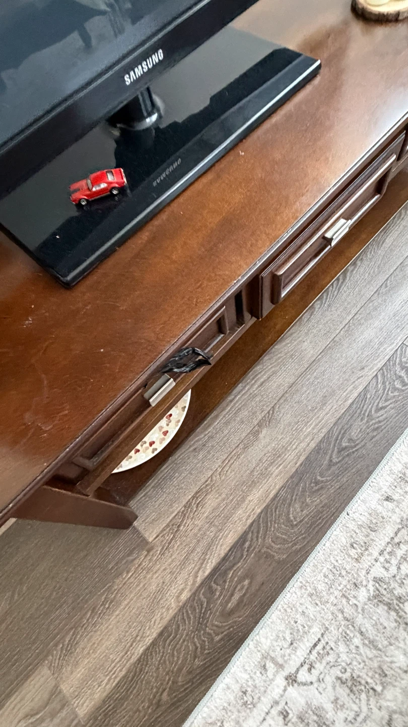 Dark Wood Coffee Table with Drawers