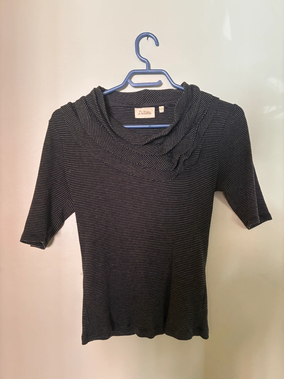Deletta Striped Cowl Neck Top