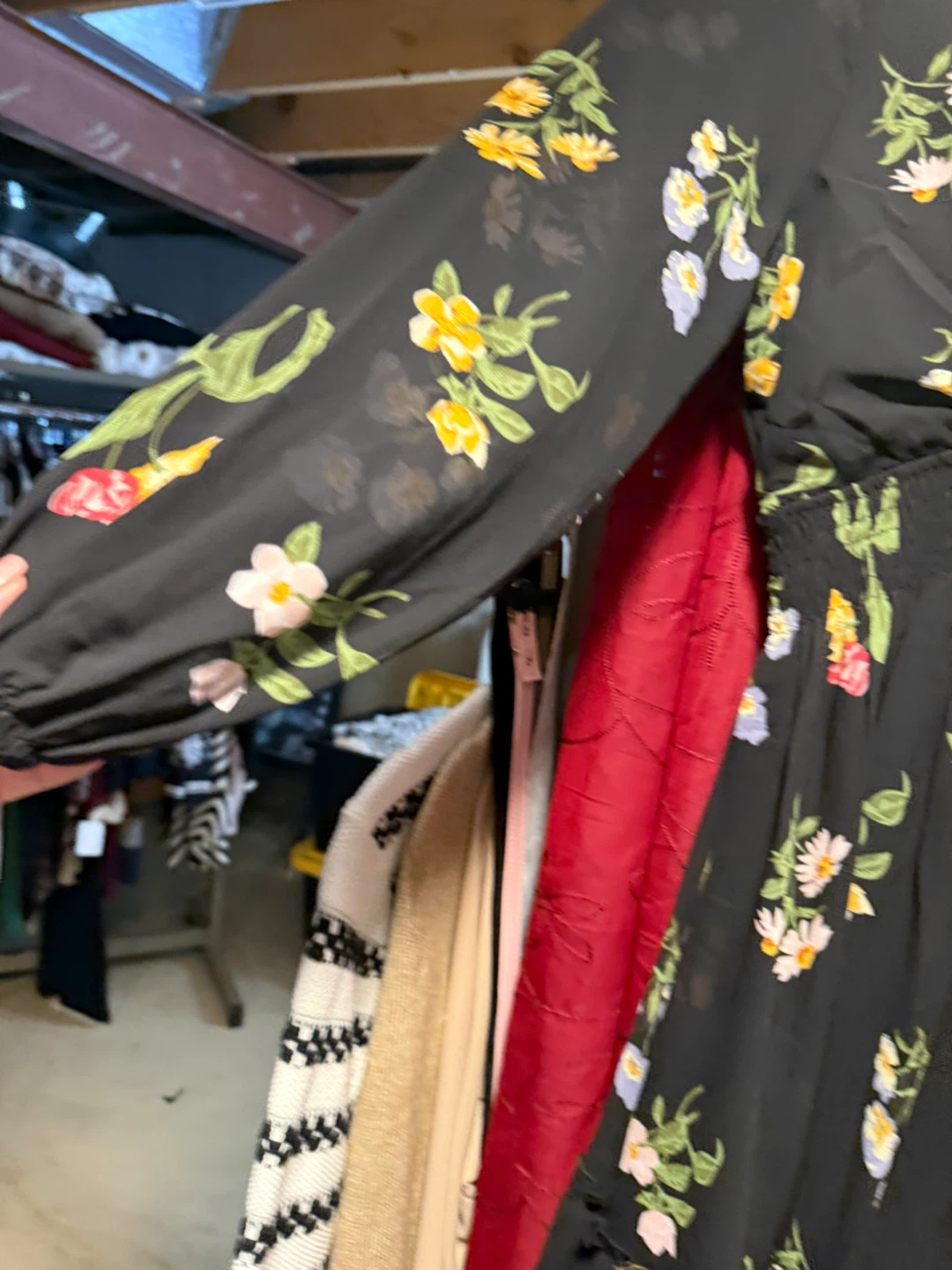 PRETTYWEAR Black Floral Dress with Ruffle Hem - photo 3