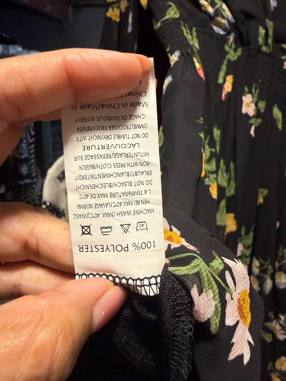 PRETTYWEAR Black Floral Dress with Ruffle Hem - photo 4