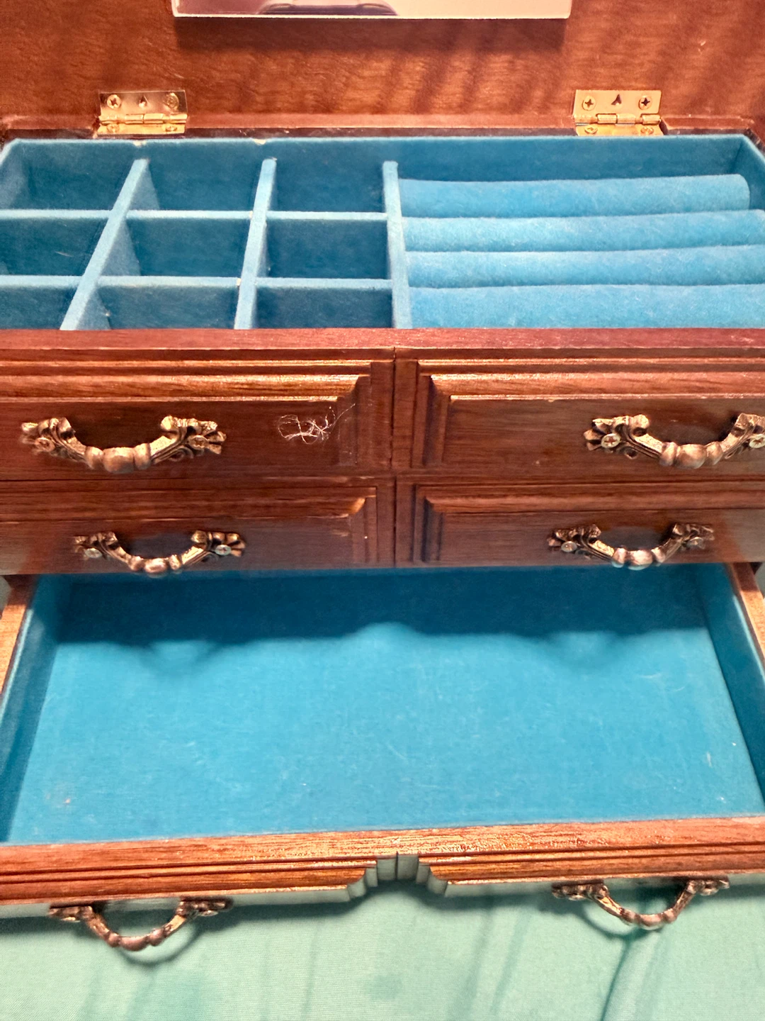 Wooden Jewelry Box with Mirror and Drawers - photo 2