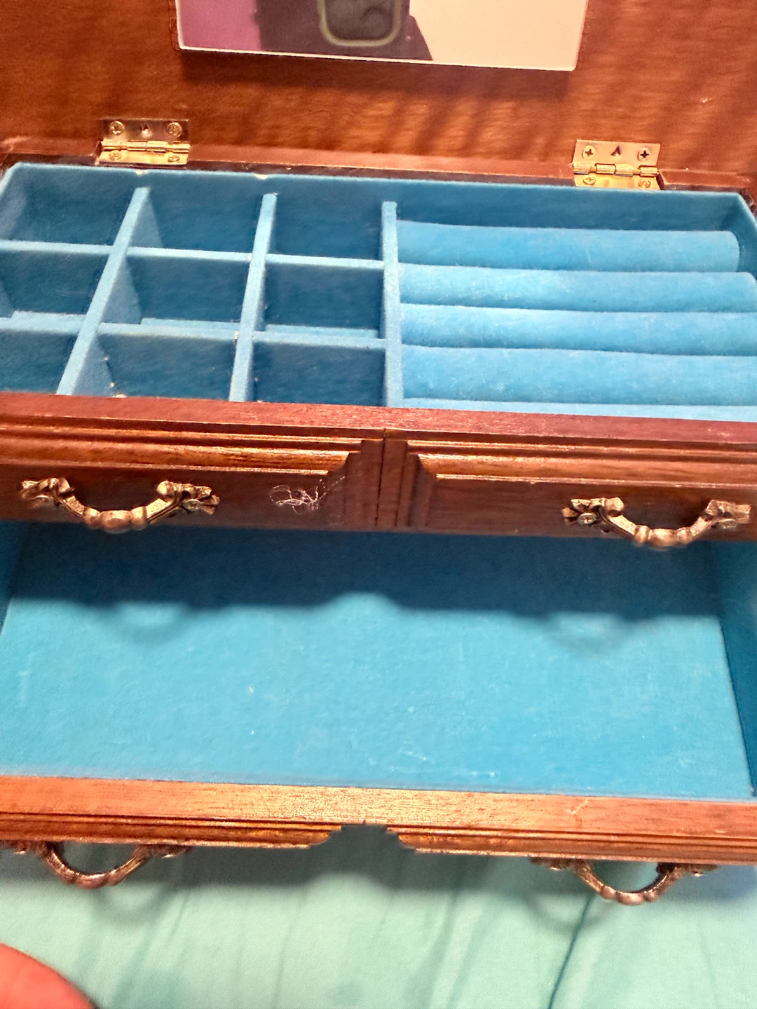 Wooden Jewelry Box with Mirror and Drawers - photo 4