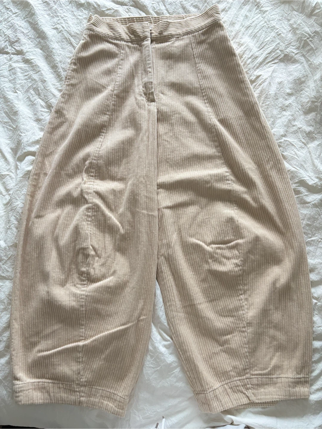 Zara Corduroy Wide Leg Pants - Beige - photo 2
