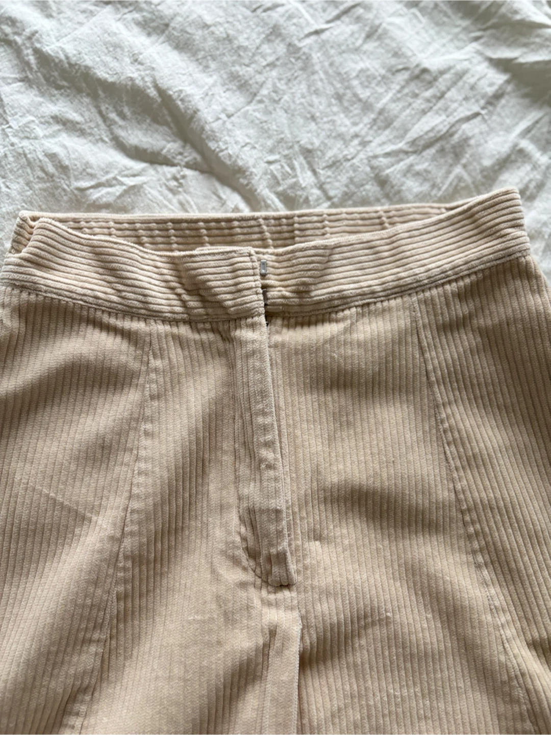 Zara Corduroy Wide Leg Pants - Beige - photo 3