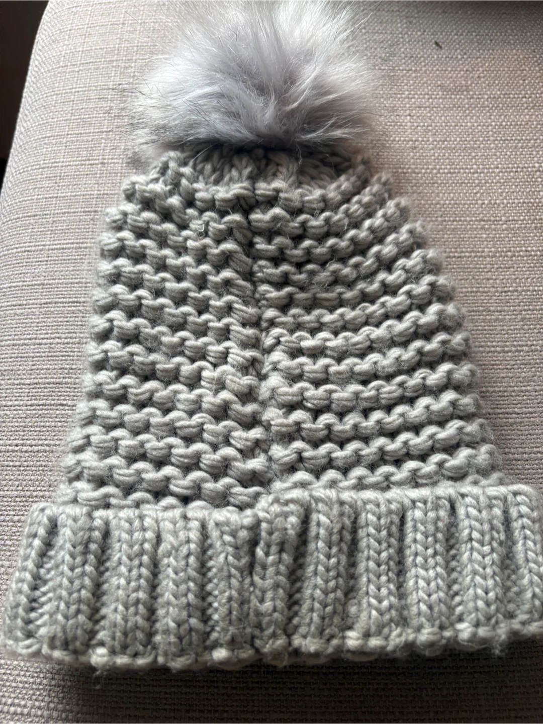 Gray Knit Pom Pom Beanie - photo 2