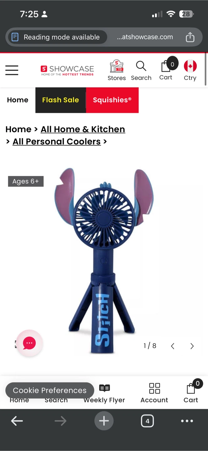 Disney Stitch Portable Tripod Fan
