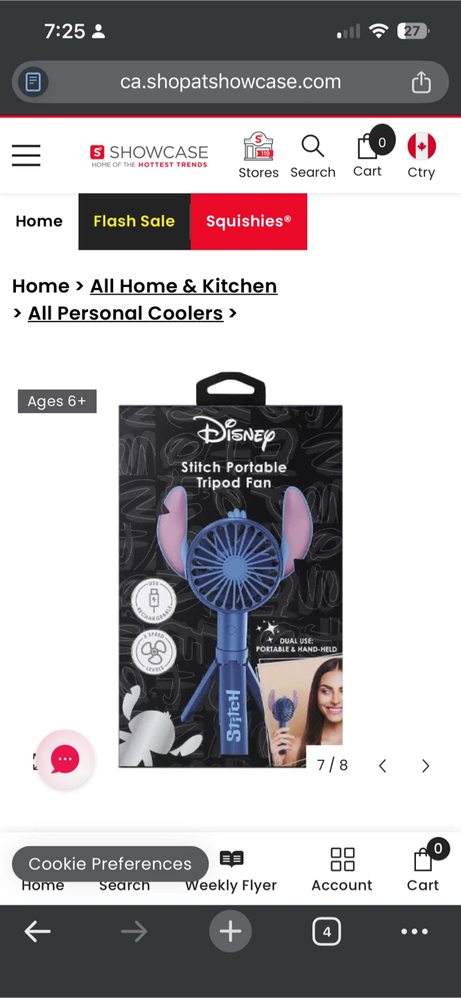 Disney Stitch Portable Tripod Fan - photo 2