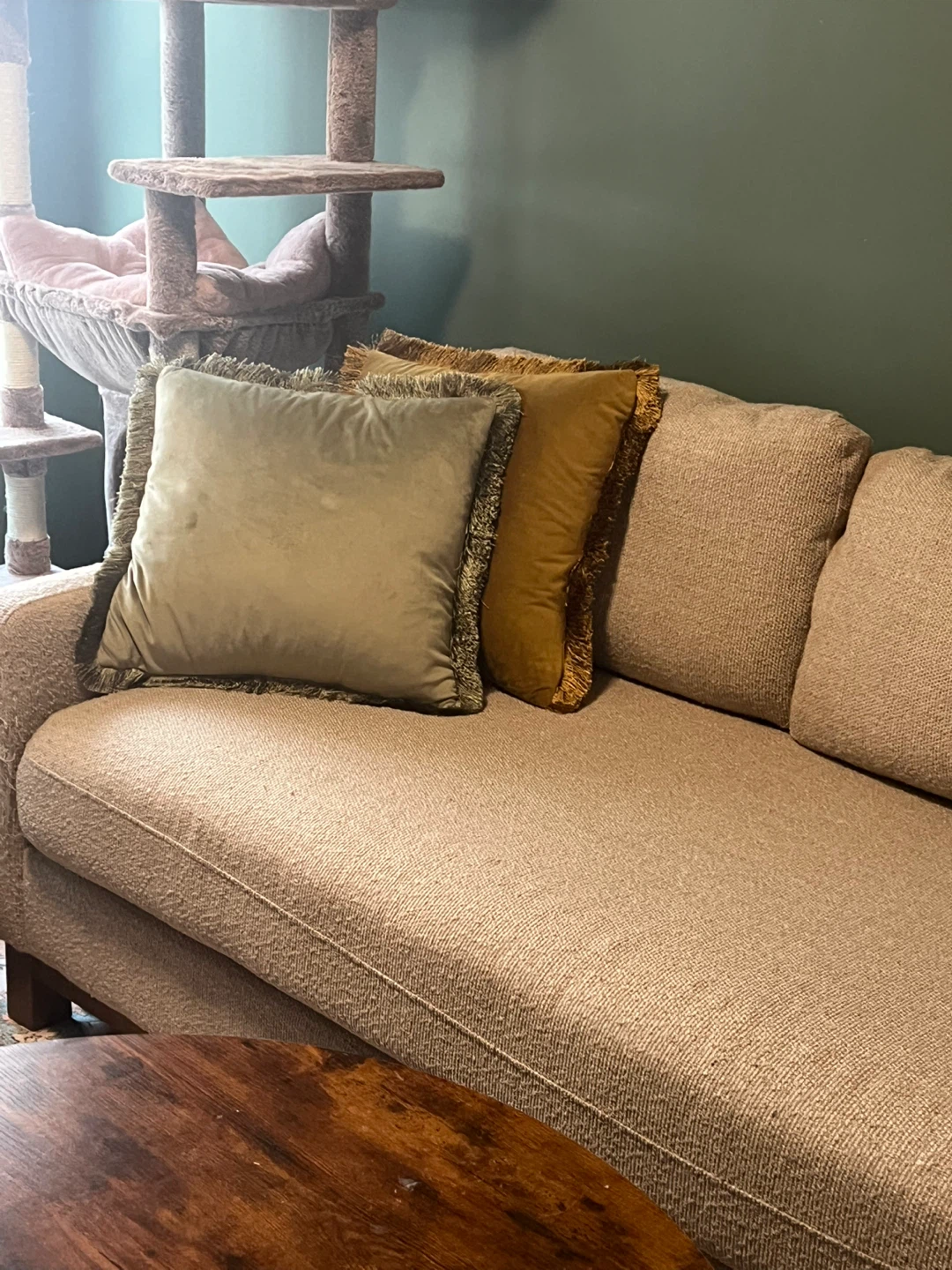 Large Beige/Taupe Sofa – Deep & Comfortable
