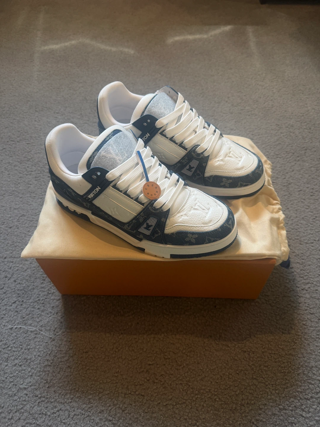 Louis Vuitton LV Trainer Sneakers Blue Denim