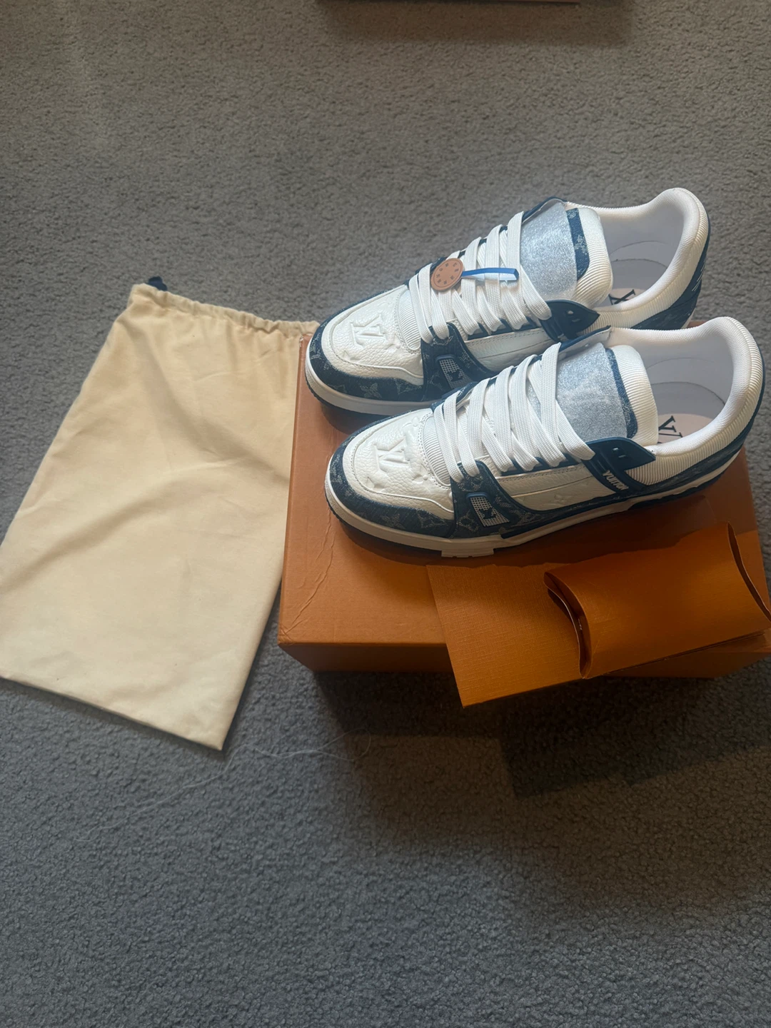 Louis Vuitton LV Trainer Sneakers Blue Denim - photo 2
