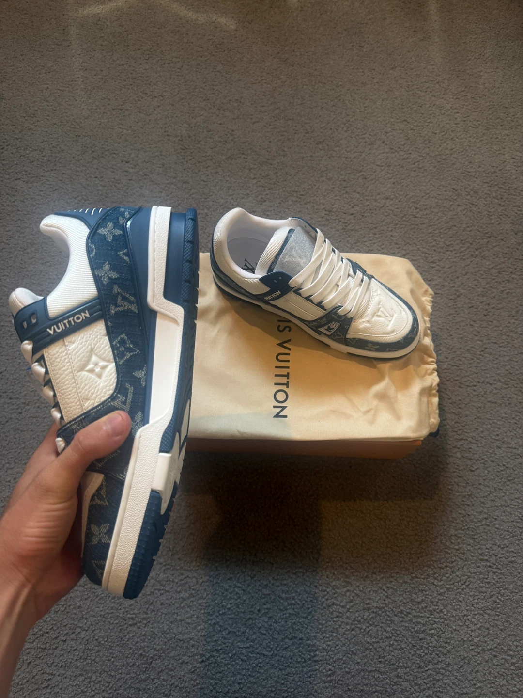 Louis Vuitton LV Trainer Sneakers Blue Denim - photo 3