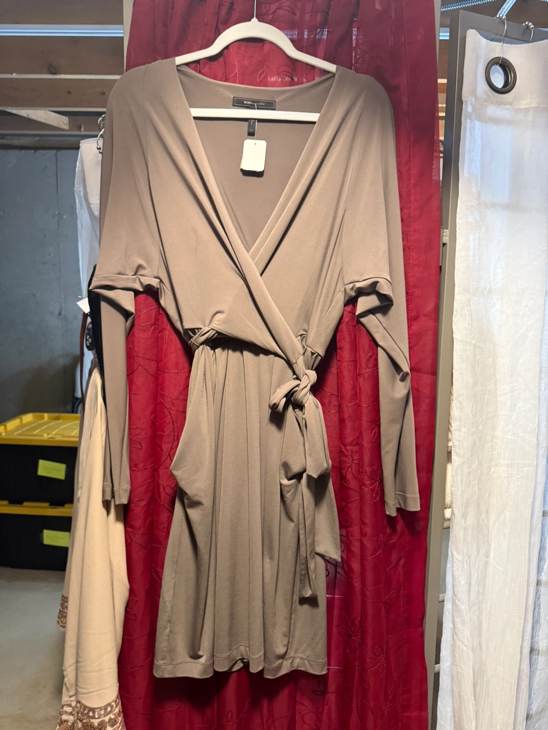 BCBGMAXAZRIA Brown Wrap Dress - Size M - photo 3