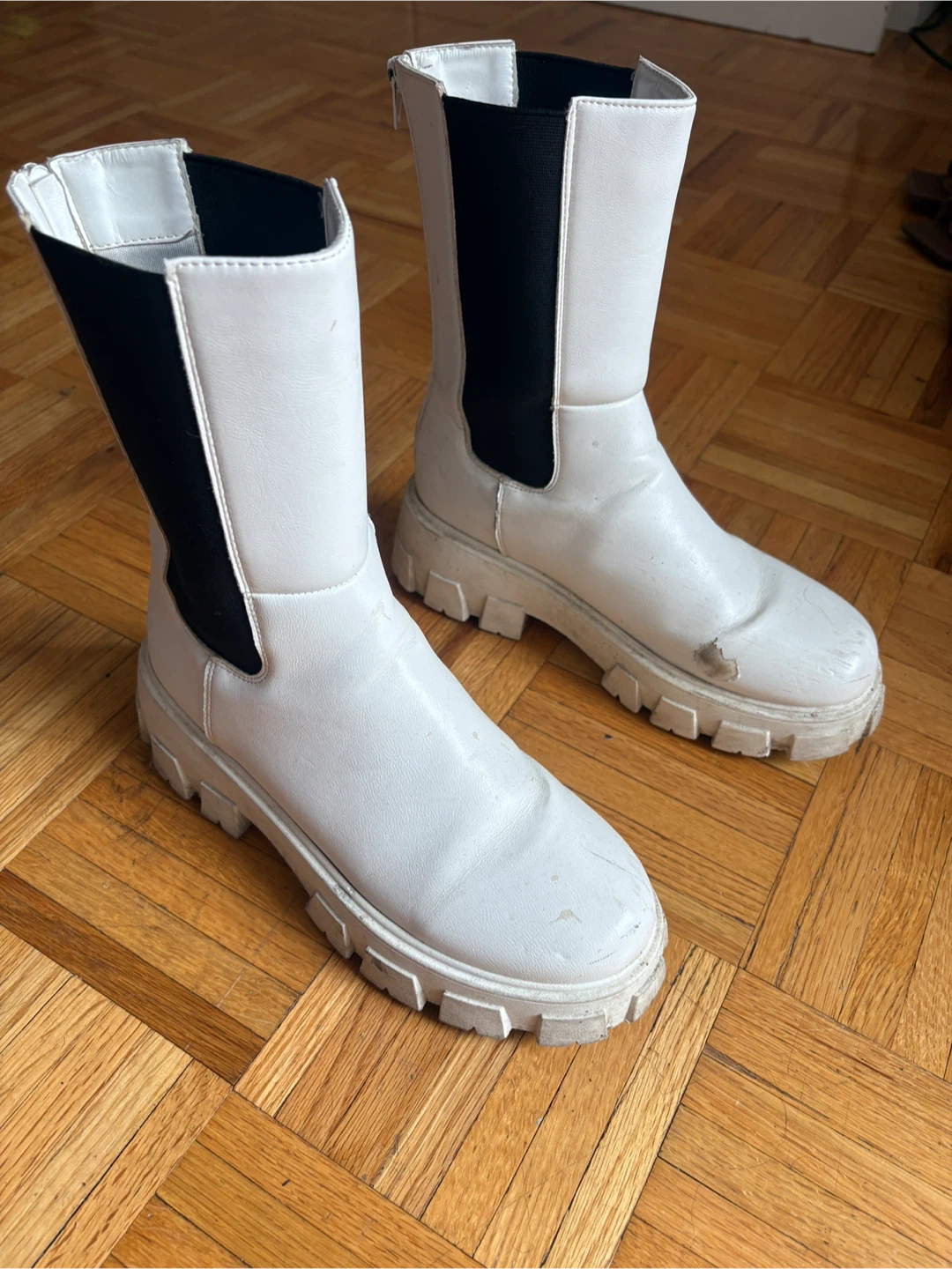 White Lug Sole Ankle Boots - photo 3