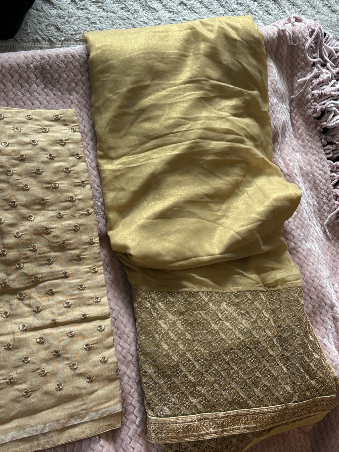 Gold Saree Fabric