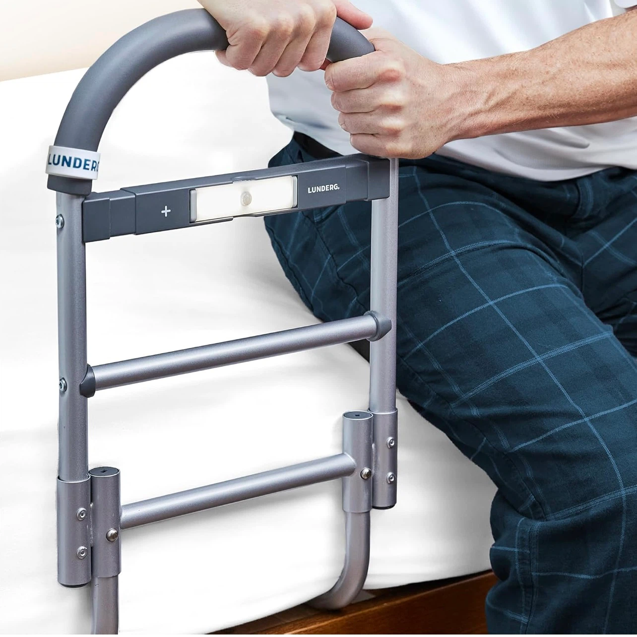Lunderg Bed Assist Rail for Seniors with Motion-Activated Light
