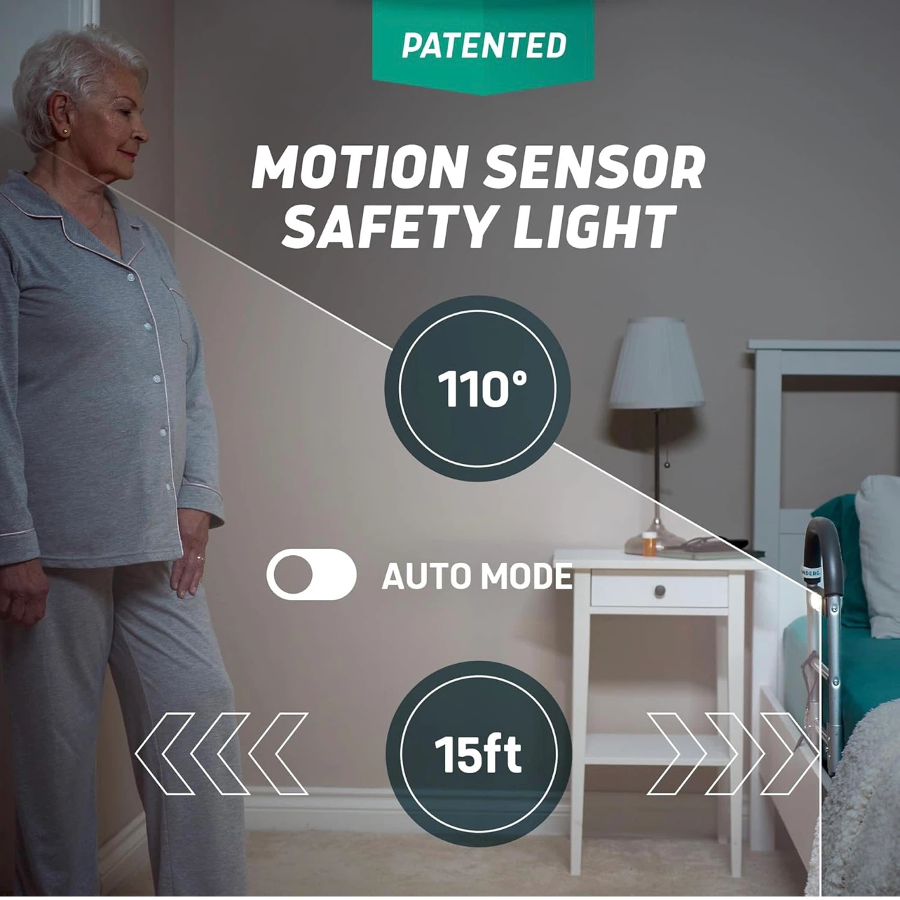 Lunderg Bed Assist Rail for Seniors with Motion-Activated Light - photo 4