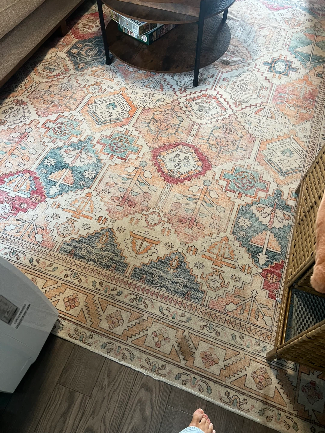 Large 9’ x 10’ Vintage-Style Area Rug