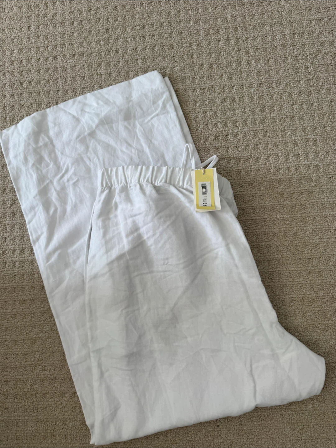 Aritzia Lodge Nwt Linen Blend Wide Leg Pants XL/TG White