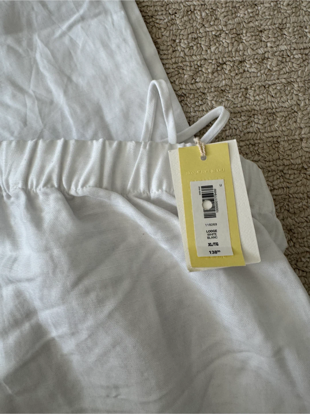Aritzia Lodge Nwt Linen Blend Wide Leg Pants XL/TG White - photo 2