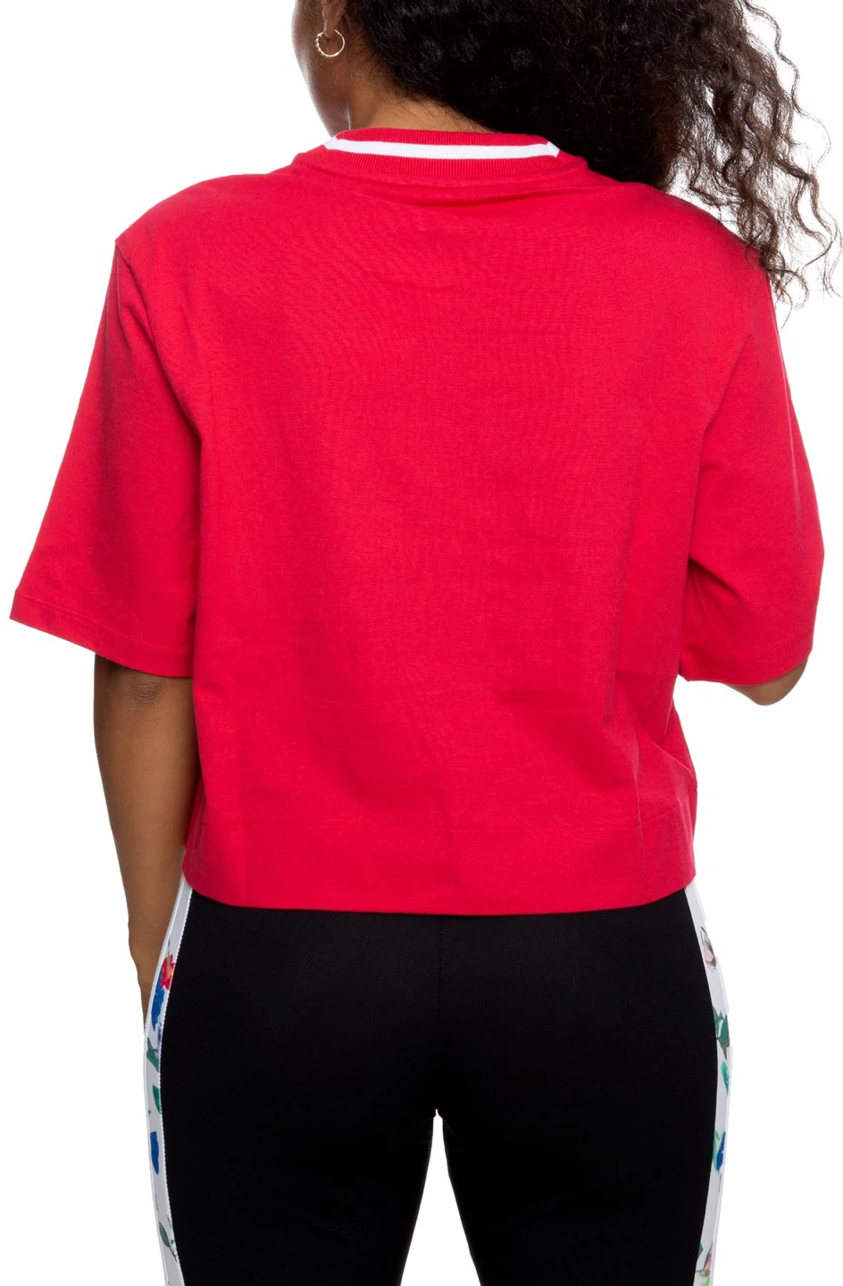 Adidas Pink Cropped T-Shirt with Trefoil Logo - photo 3