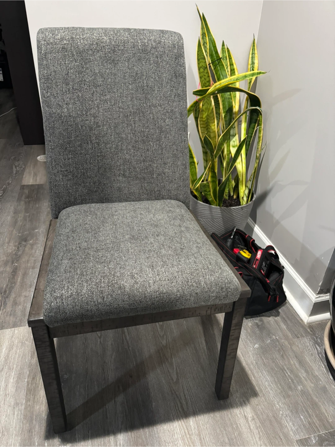 New in box set of 4 dining chairs- Dark Gray