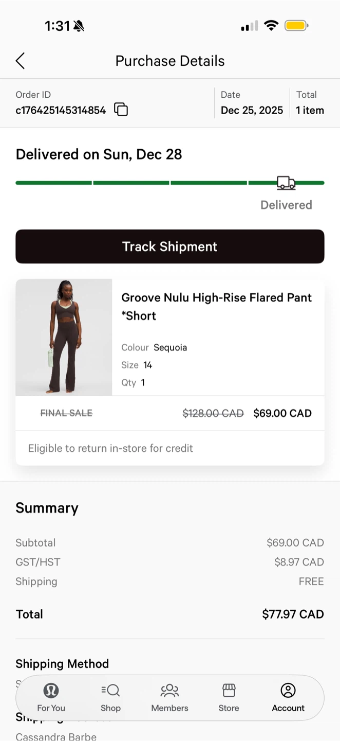Lululemon Groove Nulu High-Rise Flared Pant, Size 14 - photo 4