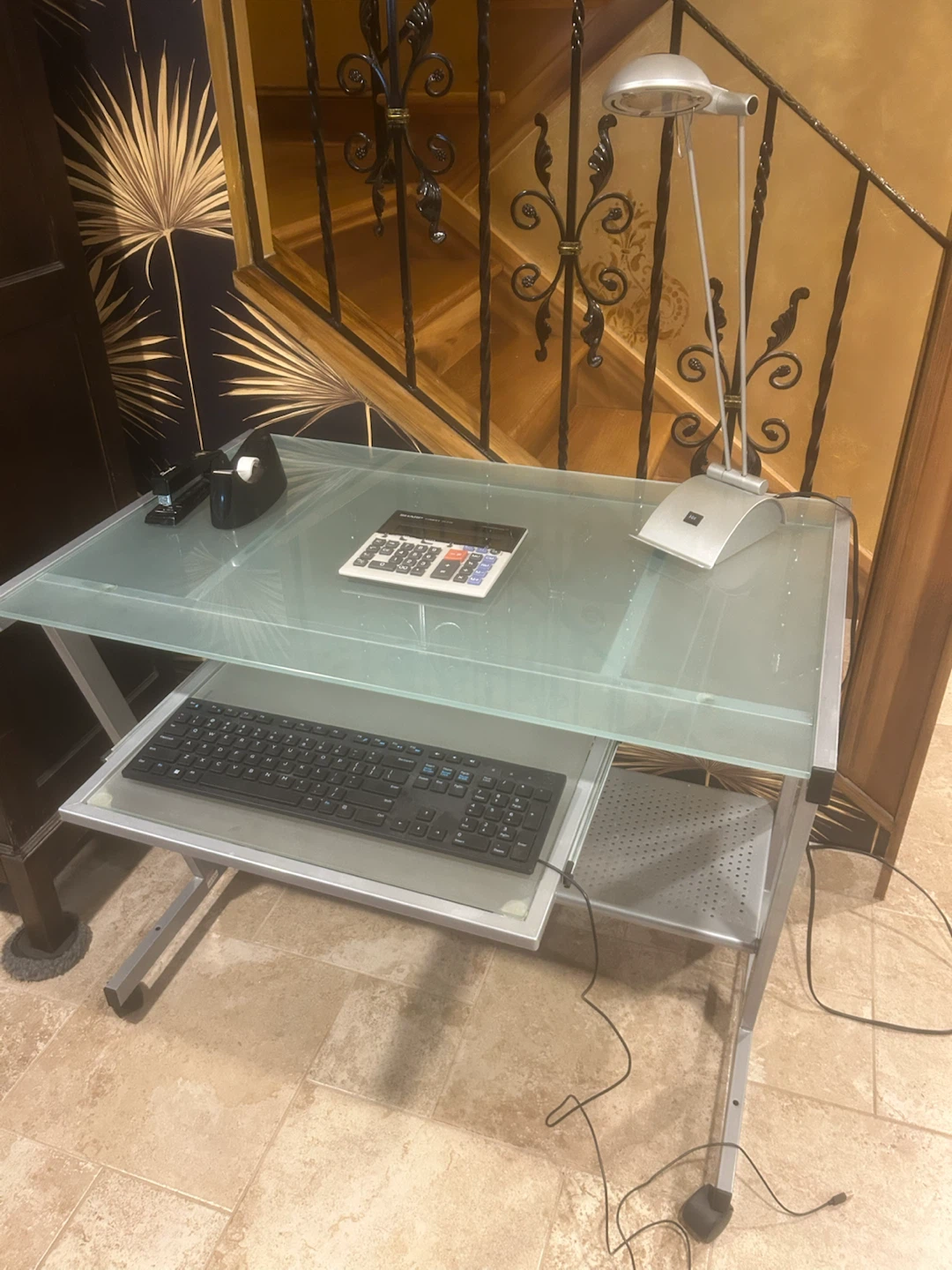 Glass and Metal  Desk