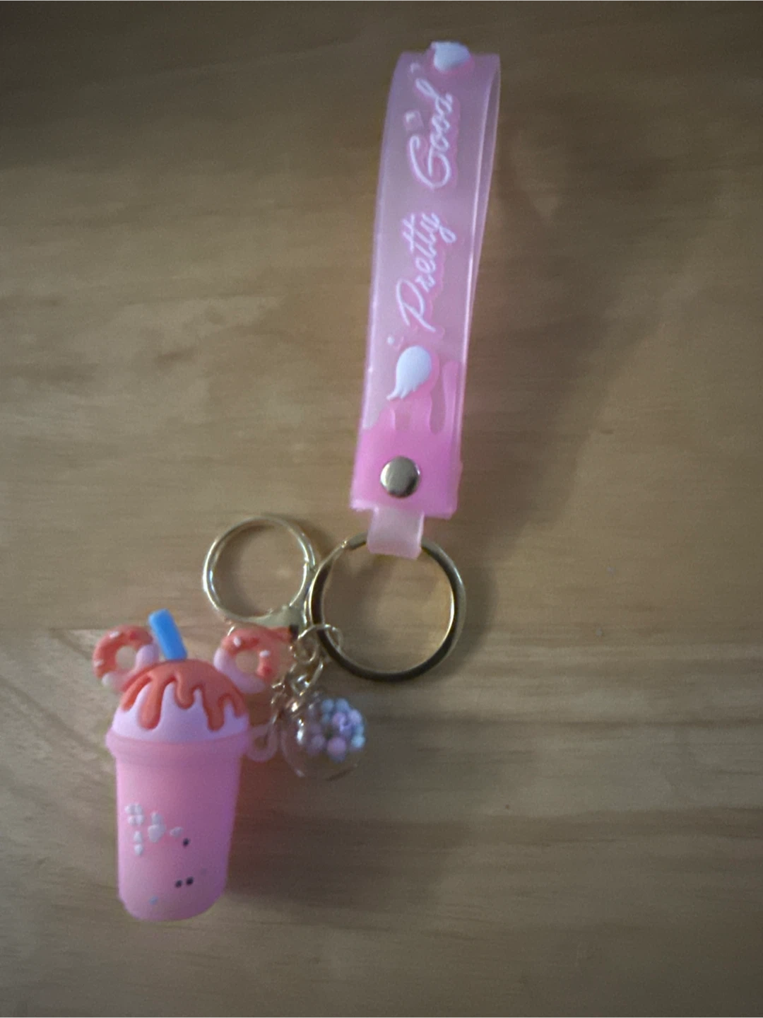 Pink Bubble Tea Keychain