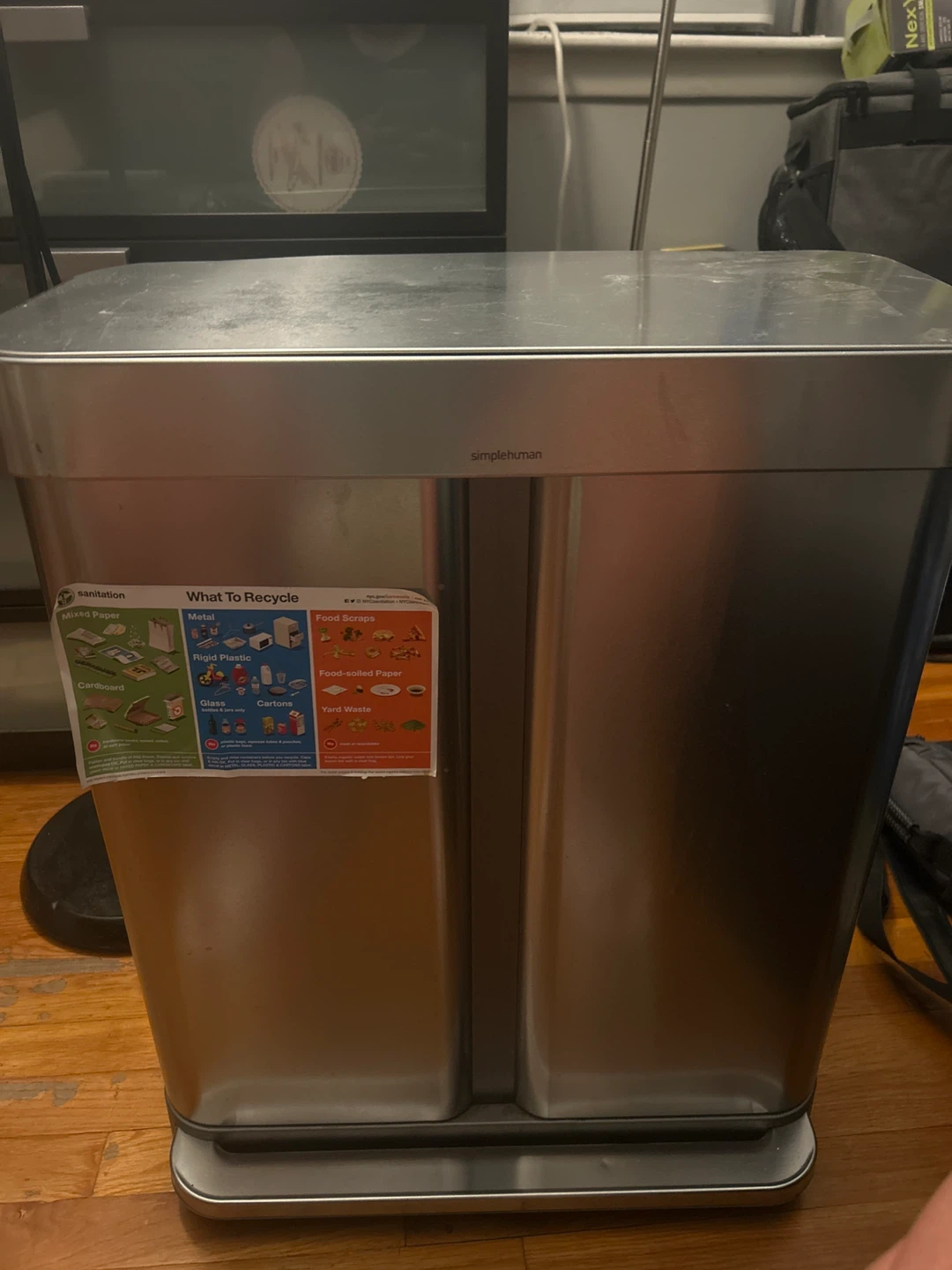 simplehuman Dual Compartment Recycling Trash Can