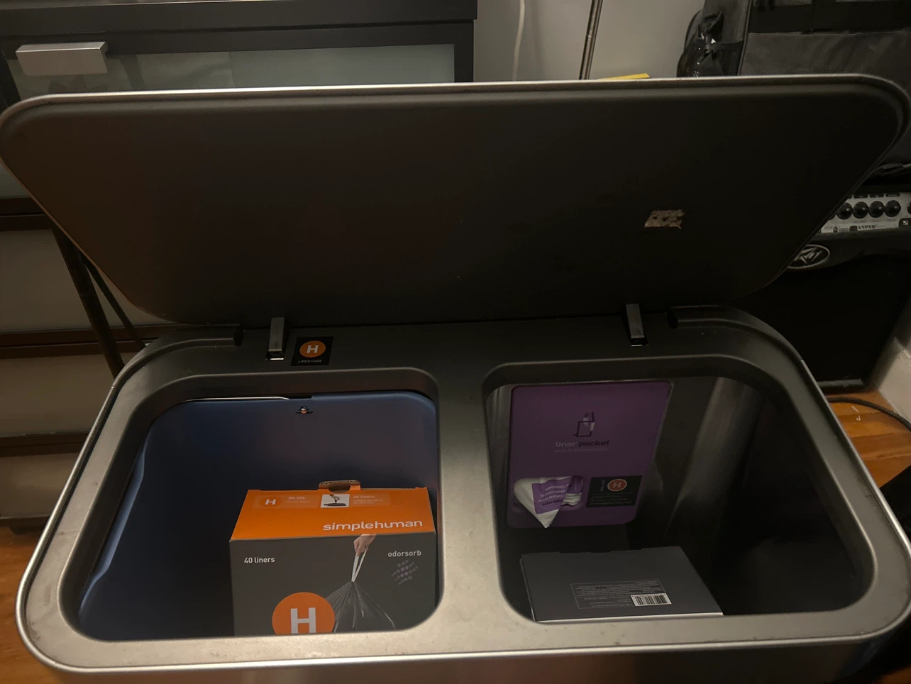 simplehuman Dual Compartment Recycling Trash Can - photo 2