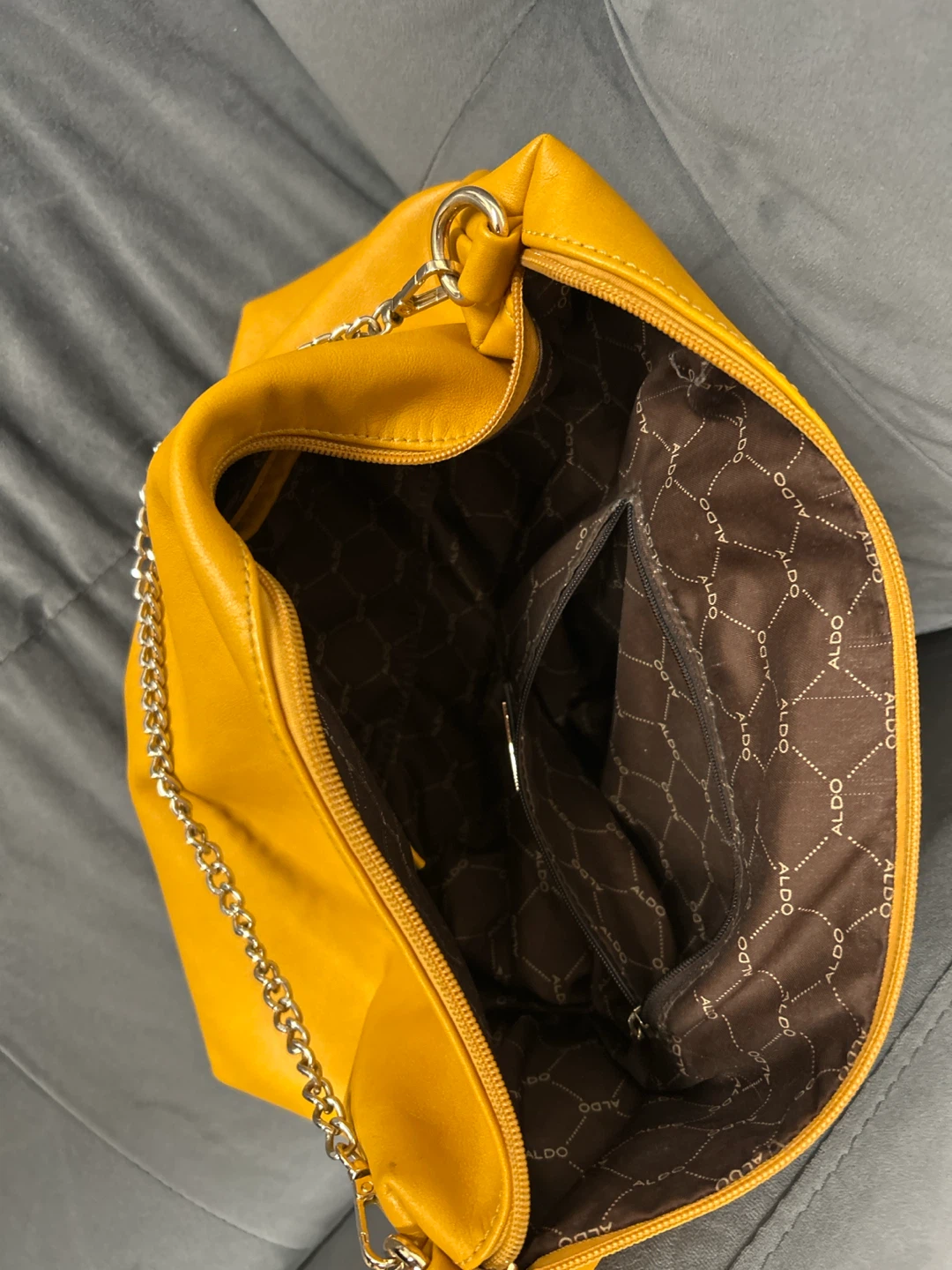 ALDO Yellow Clutch Purse with Chain - photo 3