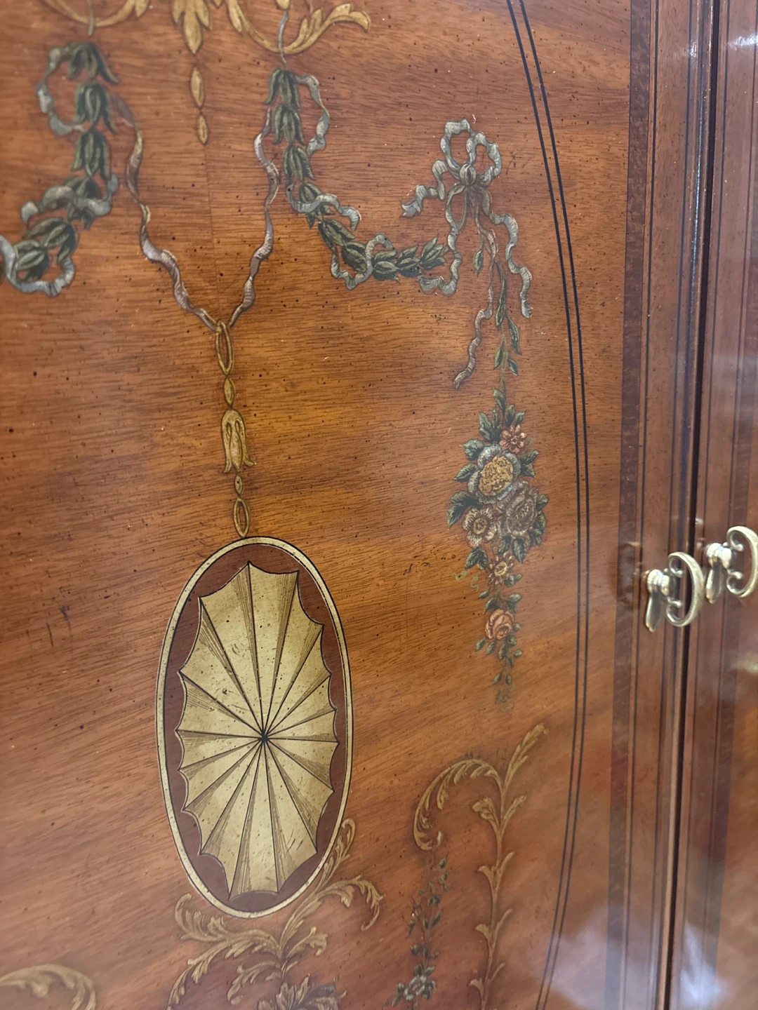 Vintage Hand-Painted Wooden Armoire - photo 2