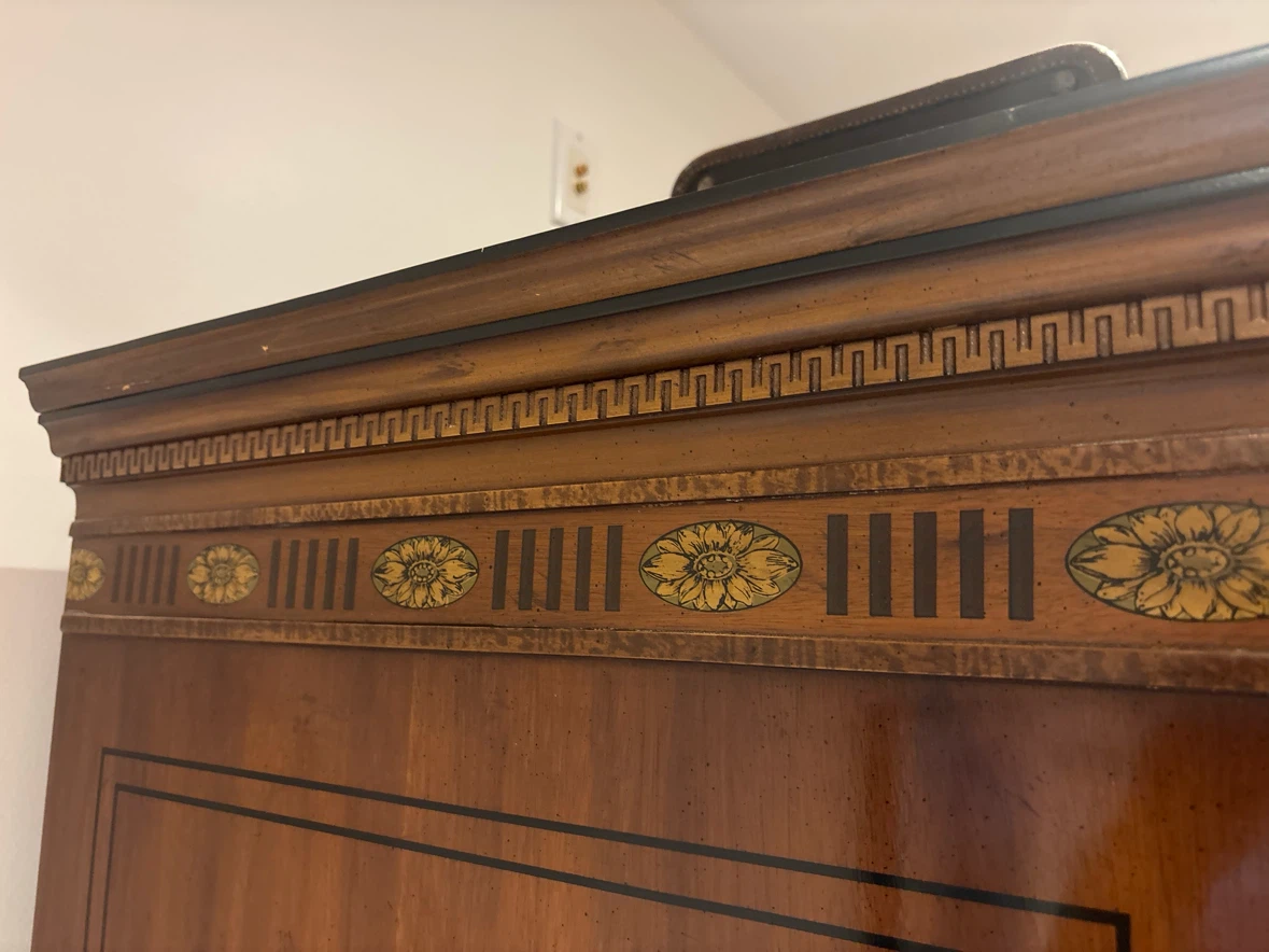 Vintage Hand-Painted Wooden Armoire - photo 3