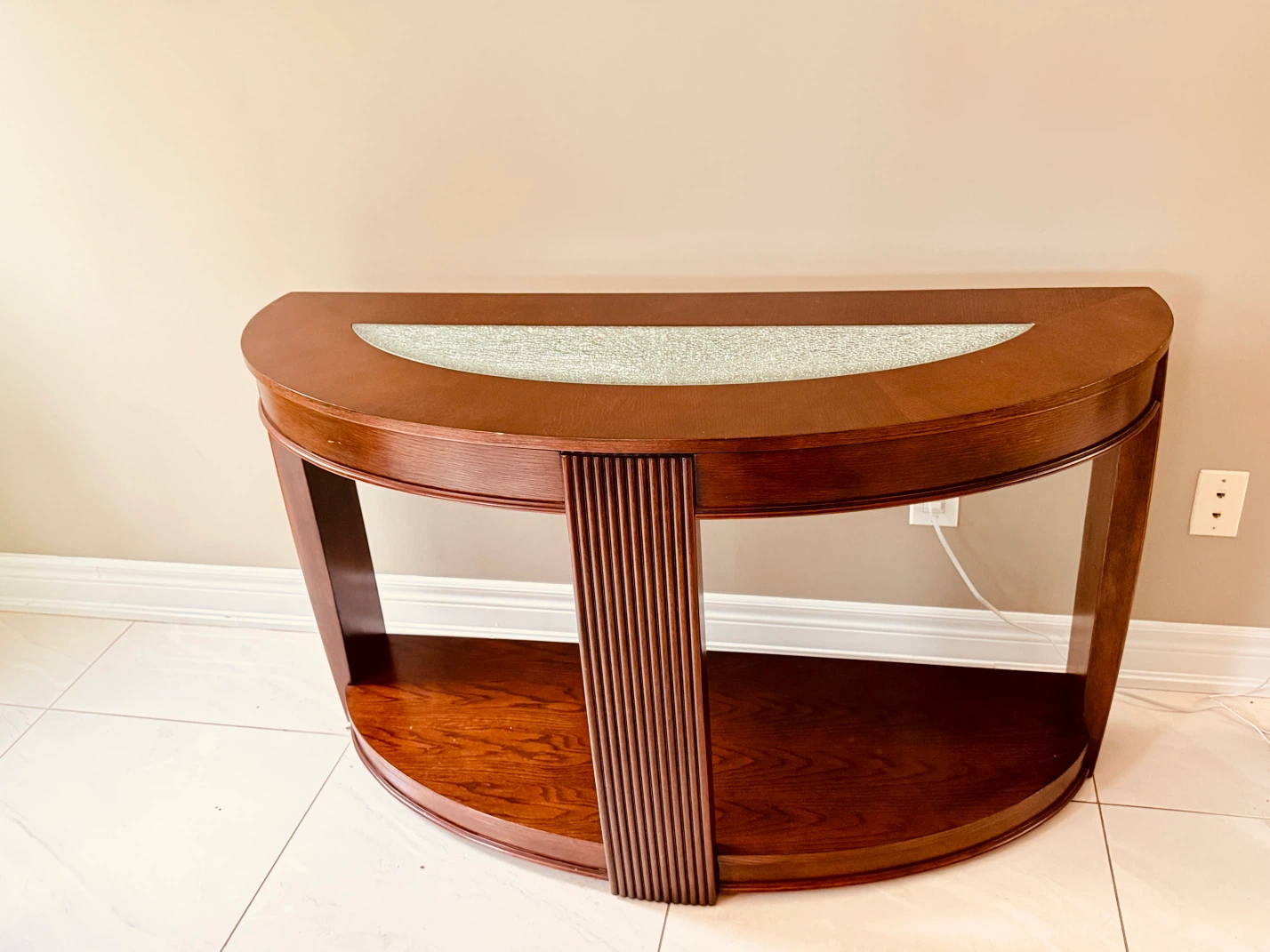 Half-Moon Console Table with Glass Inlay - photo 3
