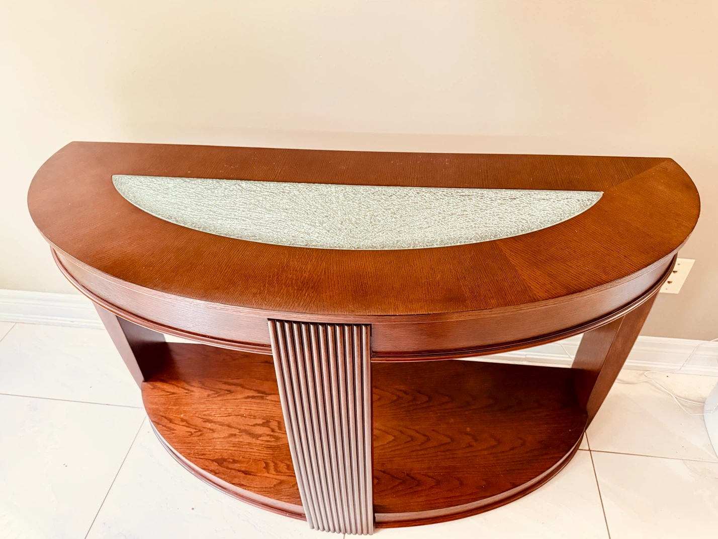 Half-Moon Console Table with Glass Inlay - photo 4