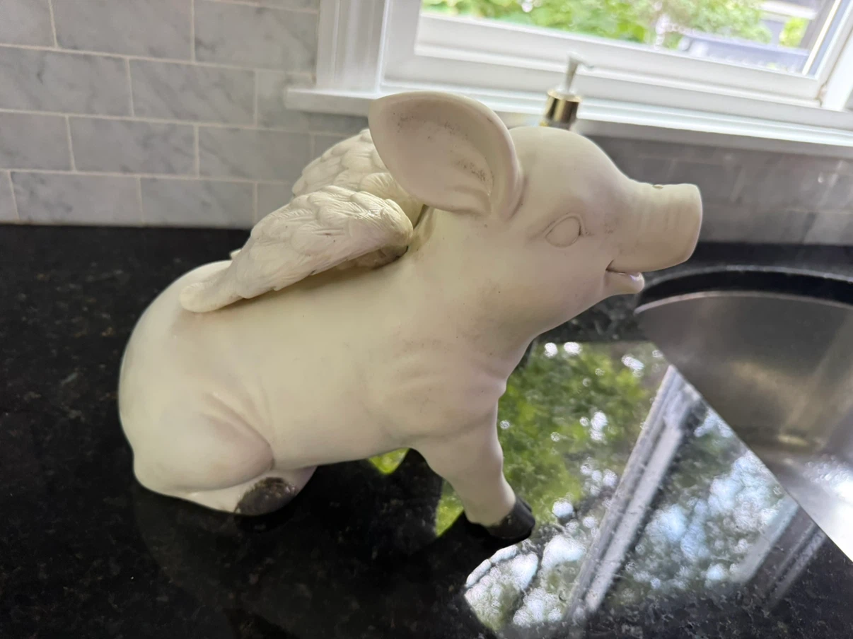 Ceramic Flying Pig Figurine - photo 3