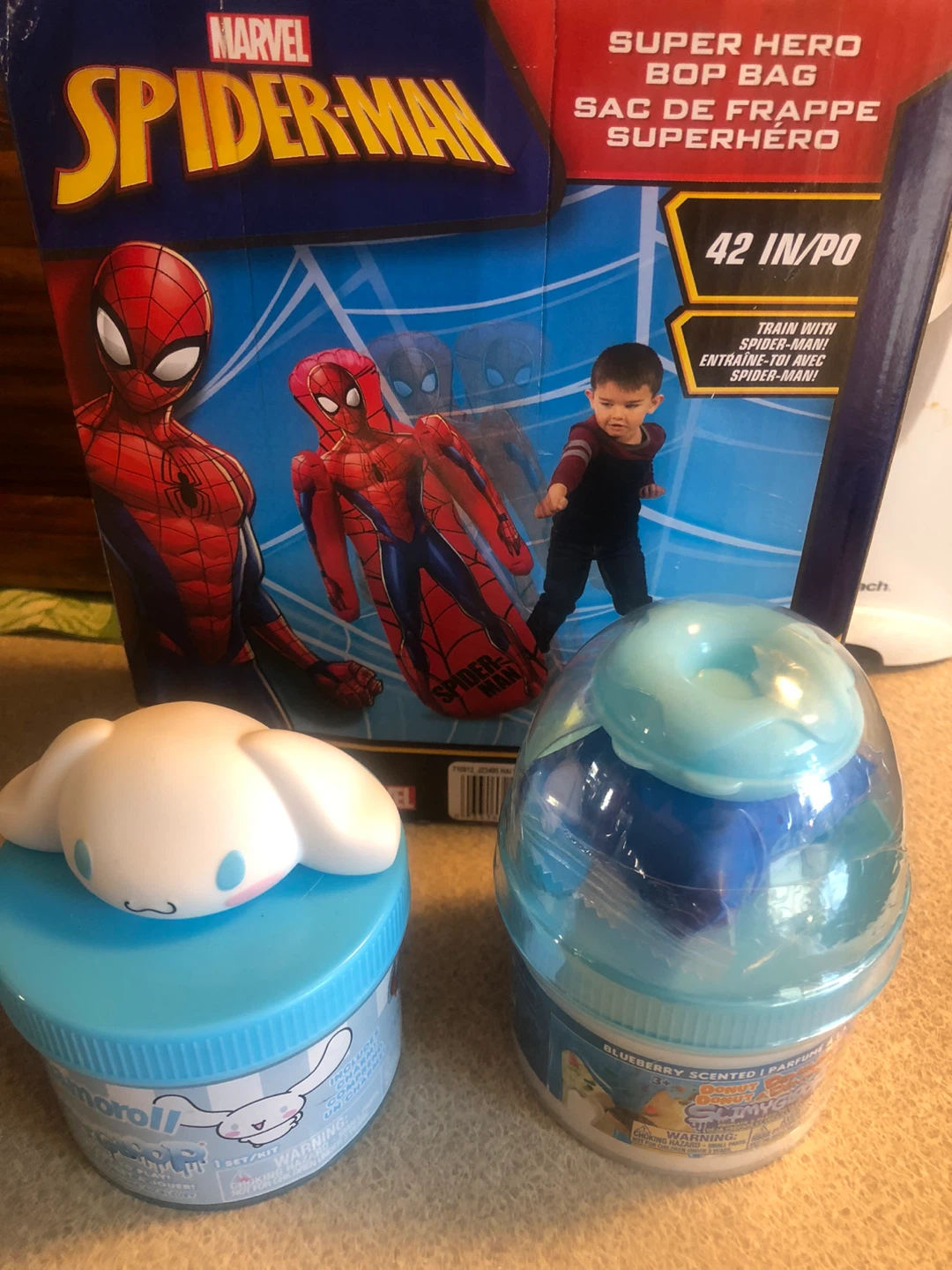 NEW Toys Lot: 2 SlimyGloop & Spider-Man Bop Bag