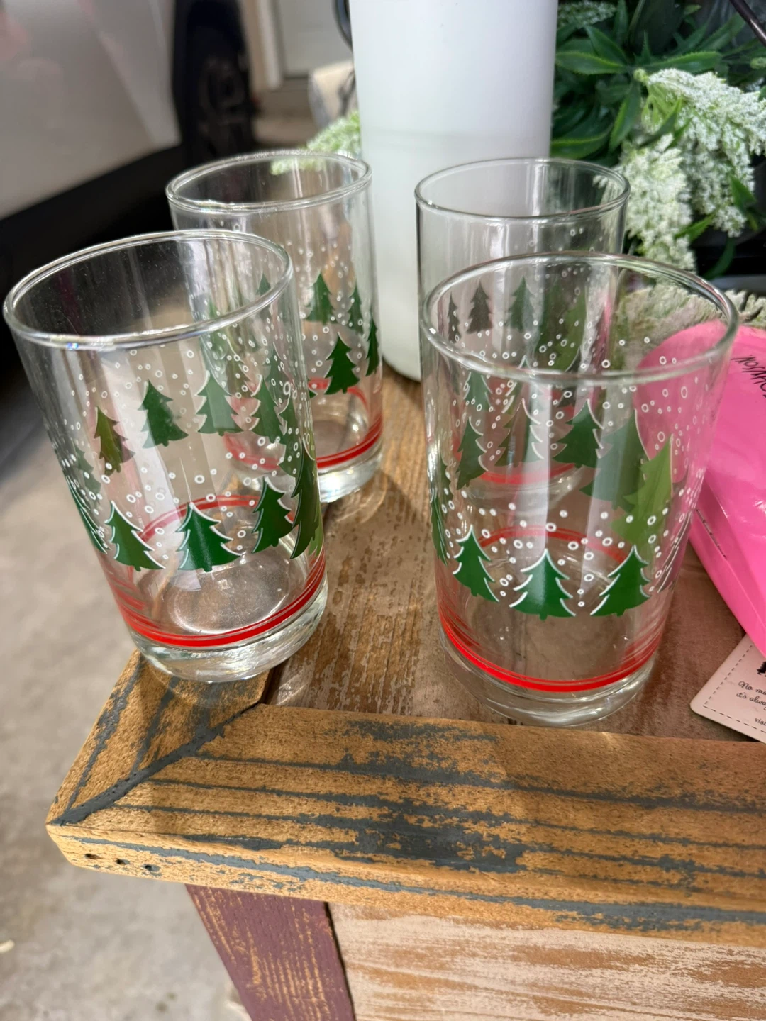 Set of 4 Vintage Christmas Tree Drinking Glasses - photo 2