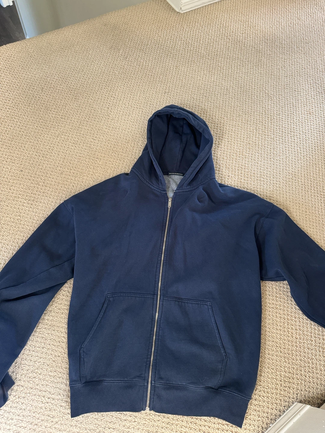 Navy Blue Zip-Up Hoodie