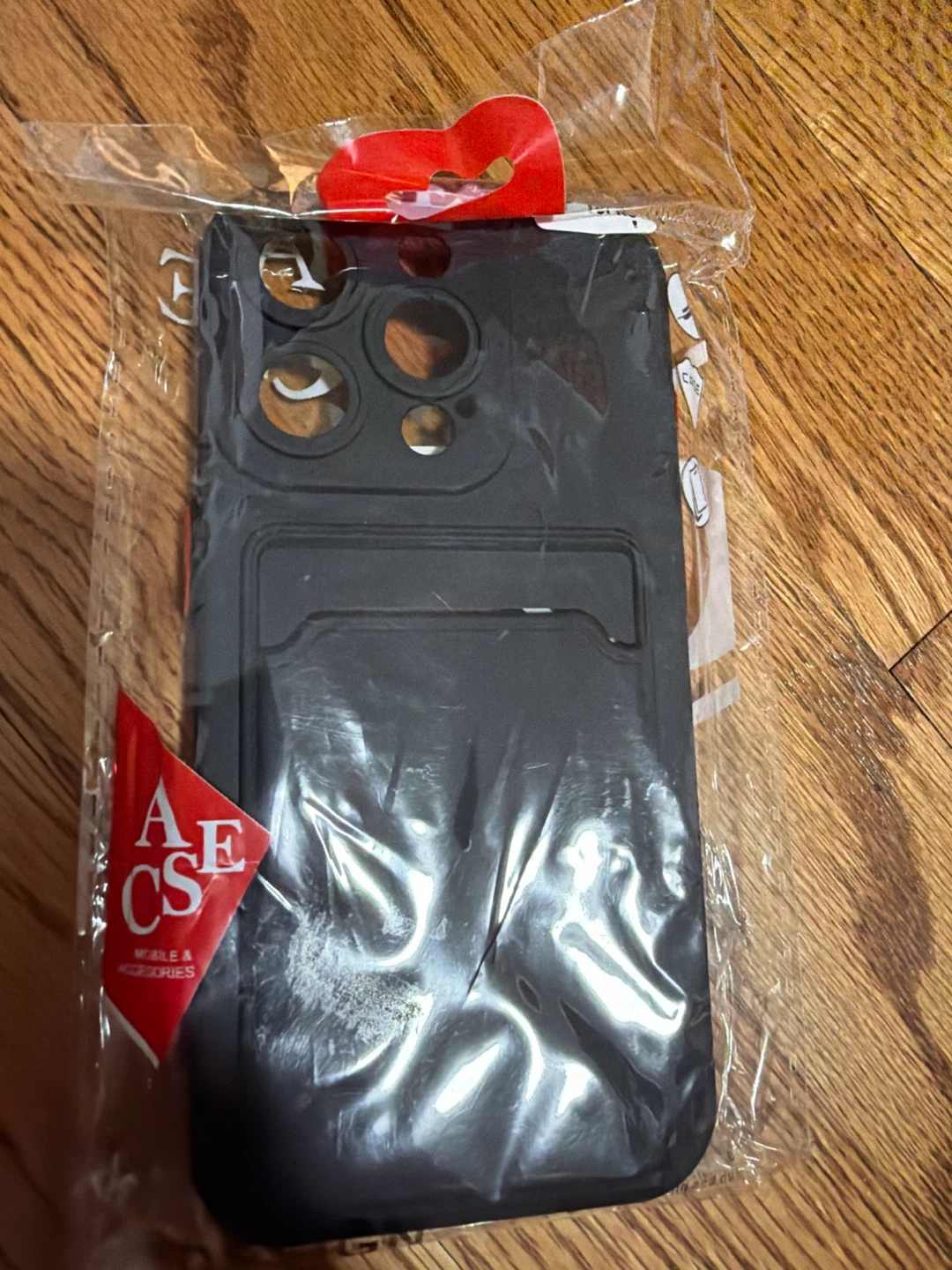 AECSE Black Card Holder Phone Case iphone 15 pro