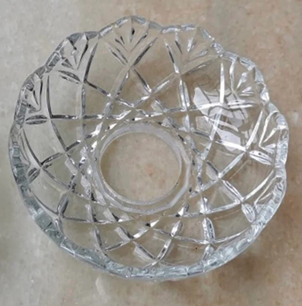 5Pcs Glass Crystal Dia100mm Bobeches Bowl, Lamp Elbow Support